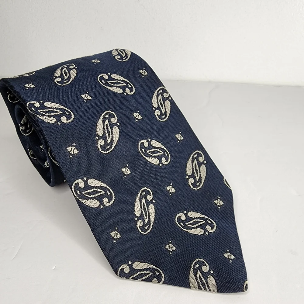 CHRISTIAN DIOR  Blue Silk Tie.